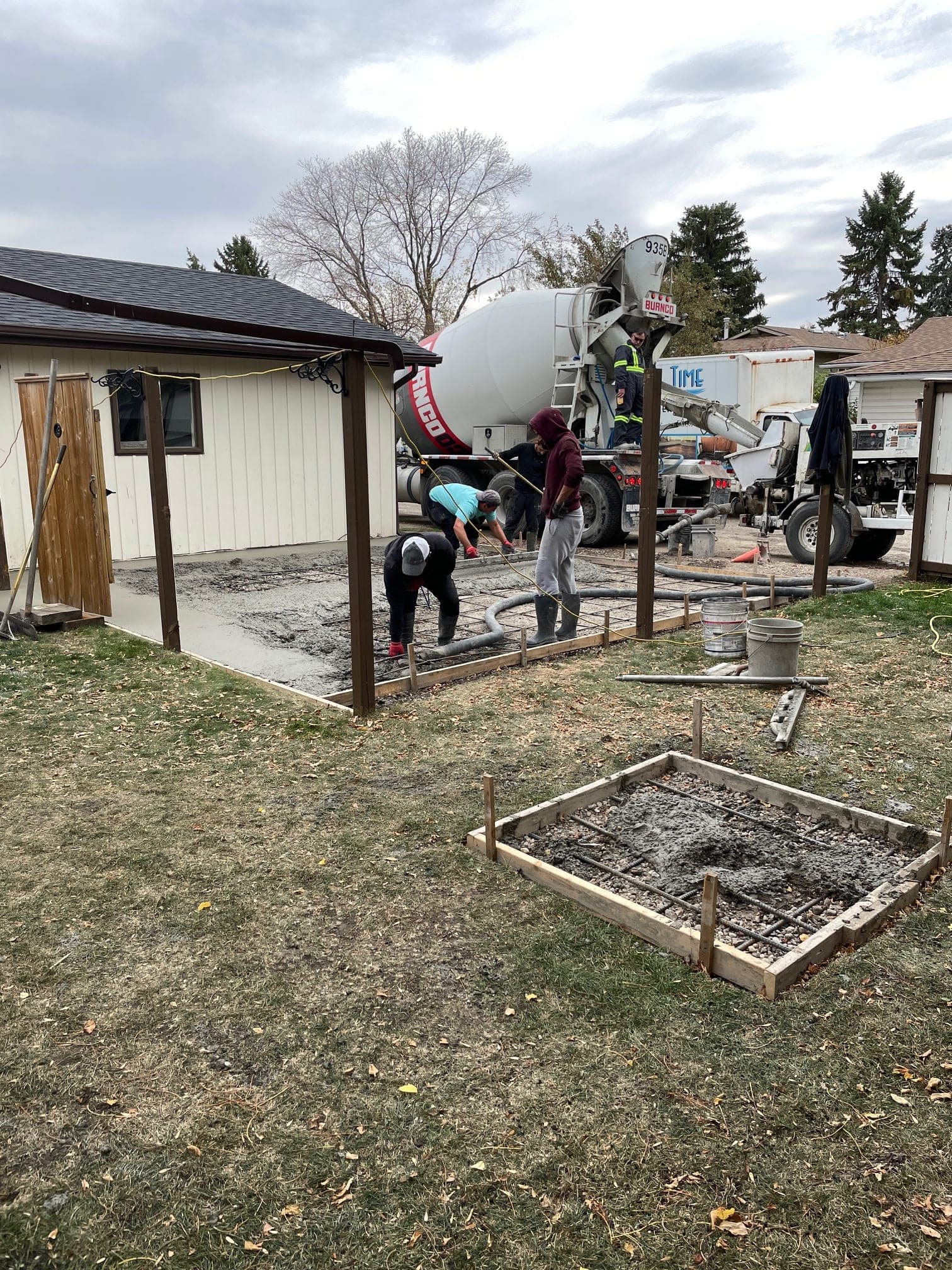 Concrete crew on site